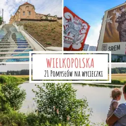 Wielkopolska: malownicze schody, mural z powstańcem, jezioro i wysoka wieża zamkowa. Idealne miejsca na wycieczki.